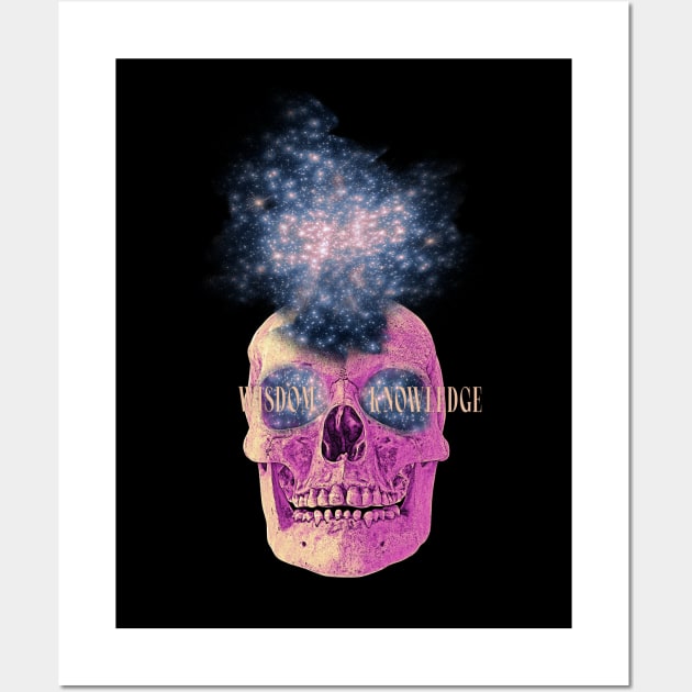 Vaporwave Galaxy Skull Wall Art by GasparArts